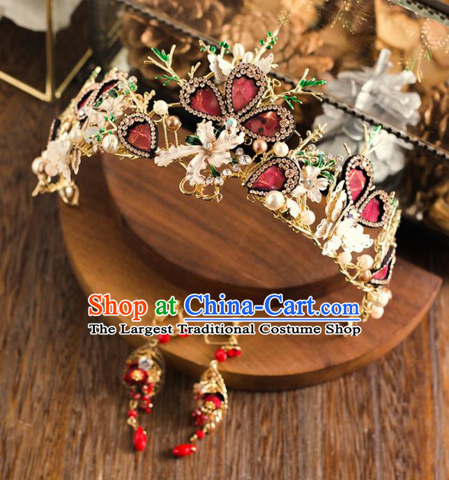 Top Grade Handmade Wedding Princess Hair Accessories Bride Royal Crown Headwear for Women