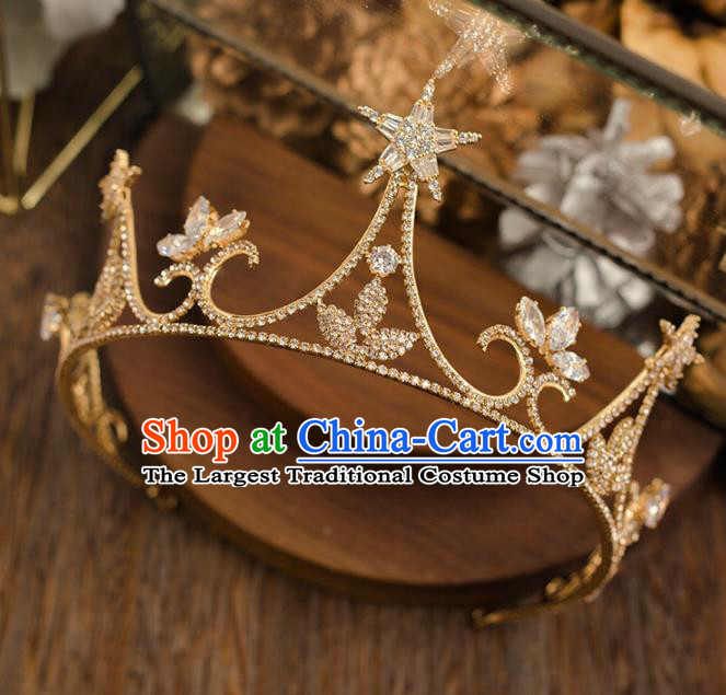 Handmade Wedding Hair Accessories Top Grade Bride Crystal Royal Crown Headwear for Women