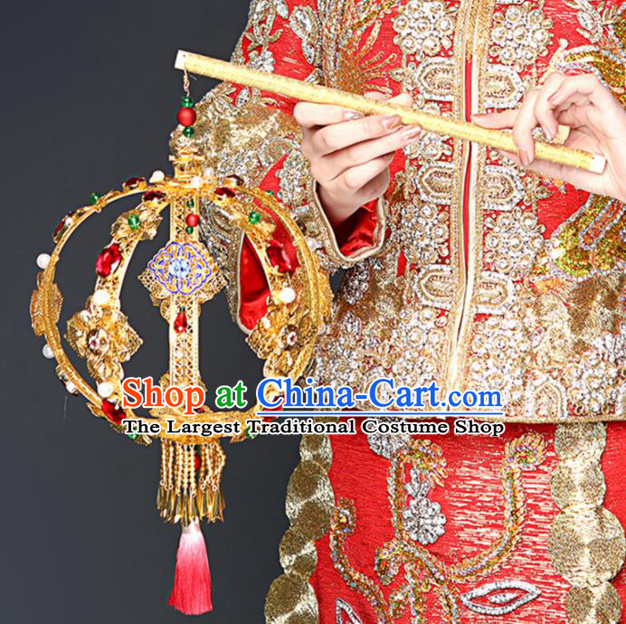 Chinese Ancient Wedding Accessories Bride Palace Golden Lantern for Women