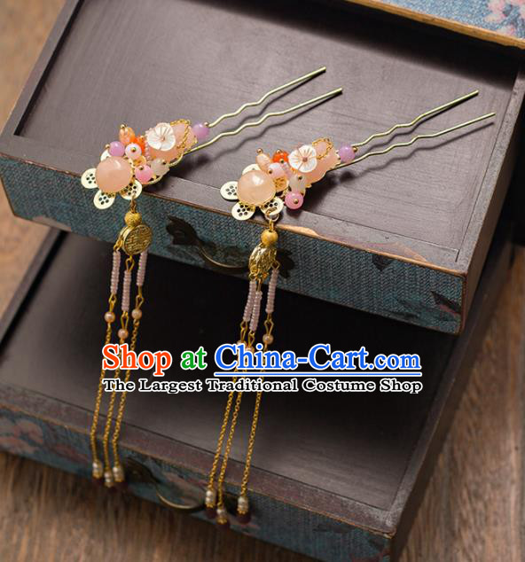 Chinese Ancient Bride Hair Clips Wedding Hair Accessories Palace Tassel Hairpins Headwear for Women