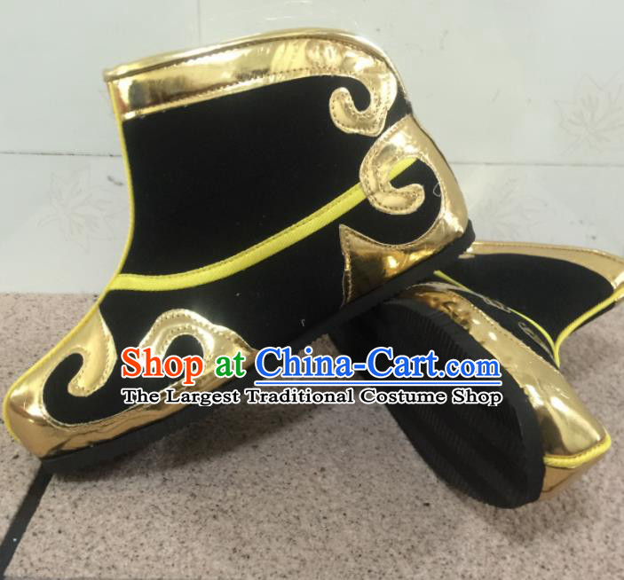 Chinese Traditional Shoes Ancient Beijing Opera Takefu Boots Hanfu Shoes for Men