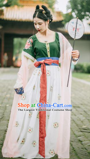 Chinese Traditional Tang Dynasty Court Princess Historical Costumes Ancient Peri Hanfu Dress for Women