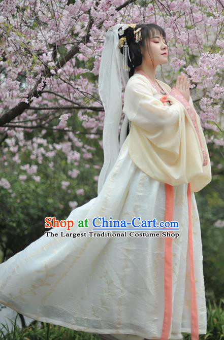 Chinese Traditional Tang Dynasty Palace Princess Historical Costumes Ancient Peri Court Maid Hanfu Dress for Women