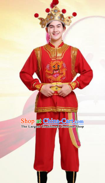 Chinese Traditional Folk Dance Costumes Ancient Beijing Opera Takefu Clothing for Men