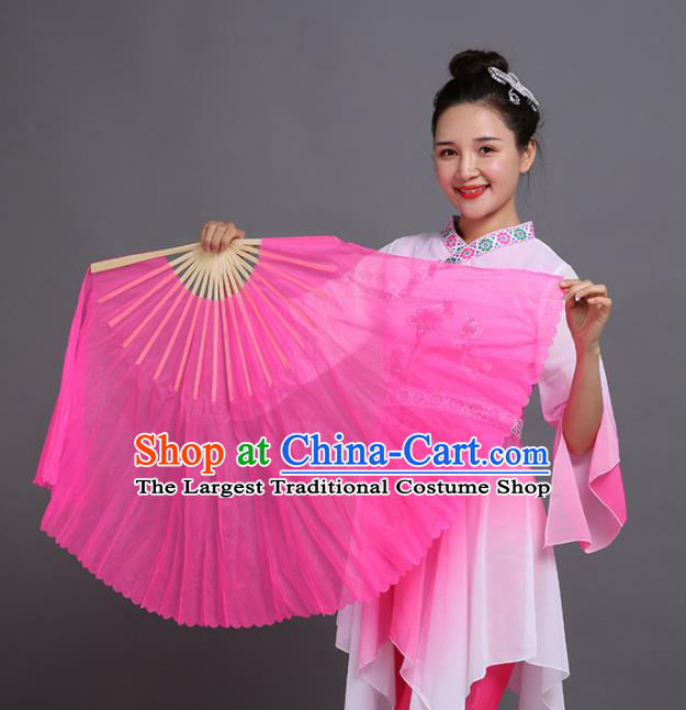 Chinese Traditional Folk Dance Props Classical Dance Fans Pink Silk Fans