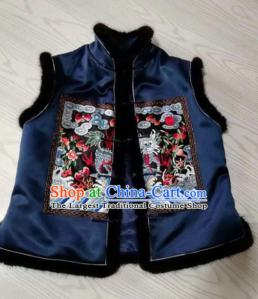 Chinese Traditional Costume Tang Suit Embroidered Vest National Silk Waistcoat for Women