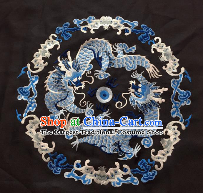 Chinese Traditional Embroidered Dragons Silk Patches Handmade Embroidery Craft