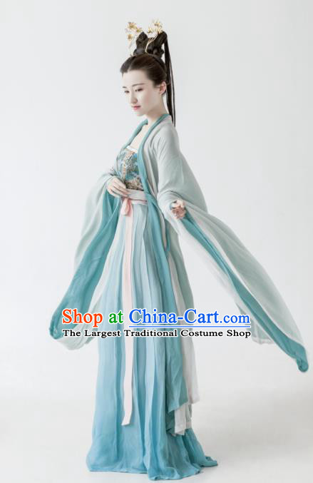 Traditional Chinese Ancient Peri Princess Hanfu Dress Tang Dynasty Palace Lady Silk Historical Costumes Complete Set