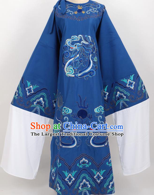 Professional Chinese Traditional Beijing Opera Niche Royalblue Ceremonial Robe Ancient Number One Scholar Costume for Men