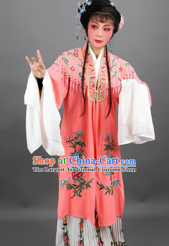 Professional Chinese Traditional Beijing Opera Orange Cloak Ancient Nobility Lady Costume for Women