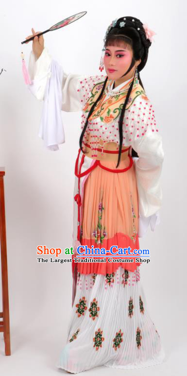 Chinese Traditional Peking Opera Actress Hua Tan Orange Dress Ancient Rich Lady Costume for Women