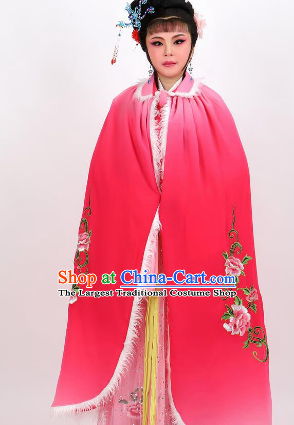 Professional Chinese Traditional Beijing Opera Rosy Cape Ancient Princess Costume for Women