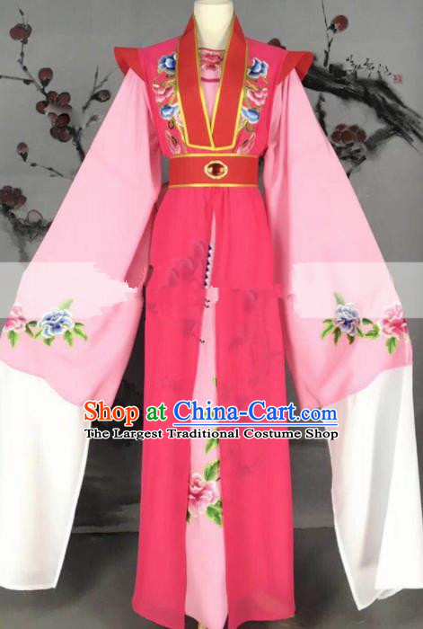 Professional Chinese Traditional Peking Opera Diva Rosy Dress Ancient Palace Princess Costume for Women