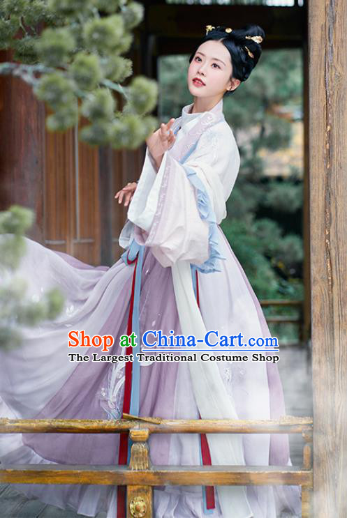 Asian Chinese Jin Dynasty Palace Lady Hanfu Dress Traditional Ancient Imperial Concubine Goddess Costumes for Women