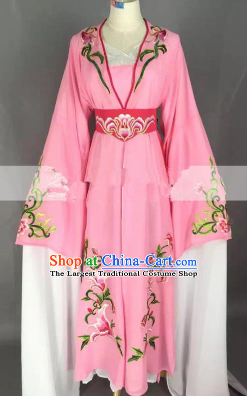 Chinese Traditional Peking Opera Actress Hua Tan Pink Dress Ancient Rich Lady Costume for Women