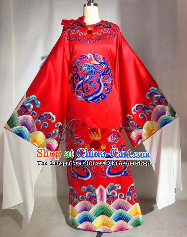 Professional Chinese Traditional Beijing Opera Red Imperial Robe Ancient Emperor Costume for Men