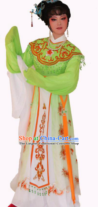 Chinese Traditional Peking Opera Princess Green Dress Ancient Imperial Consort Costume for Women