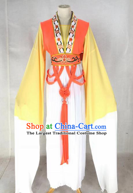 Chinese Traditional Peking Opera Actress Court Lady Orange Dress Ancient Palace Maid Costume for Women