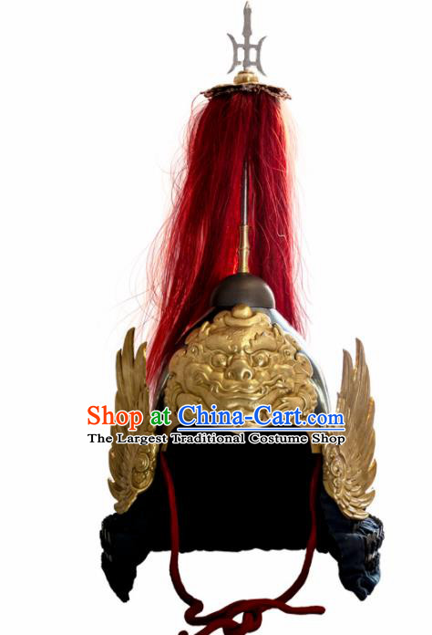 Chinese Traditional Helmet Hanfu Headwear Ancient Ming Dynasty General Hat for Men