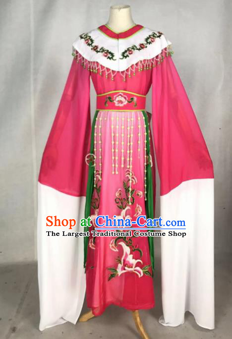 Chinese Traditional Peking Opera Actress Royal Princess Rosy Dress Ancient Court Queen Costume for Women