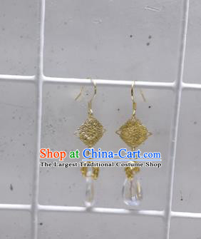 Chinese Traditional Hanfu Golden Earrings Ancient Princess Ear Accessories for Women