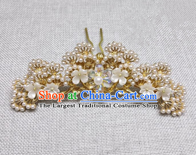 Chinese Ancient Princess Golden Pine Hair Crown Traditional Hair Accessories Hanfu Hairpins for Women