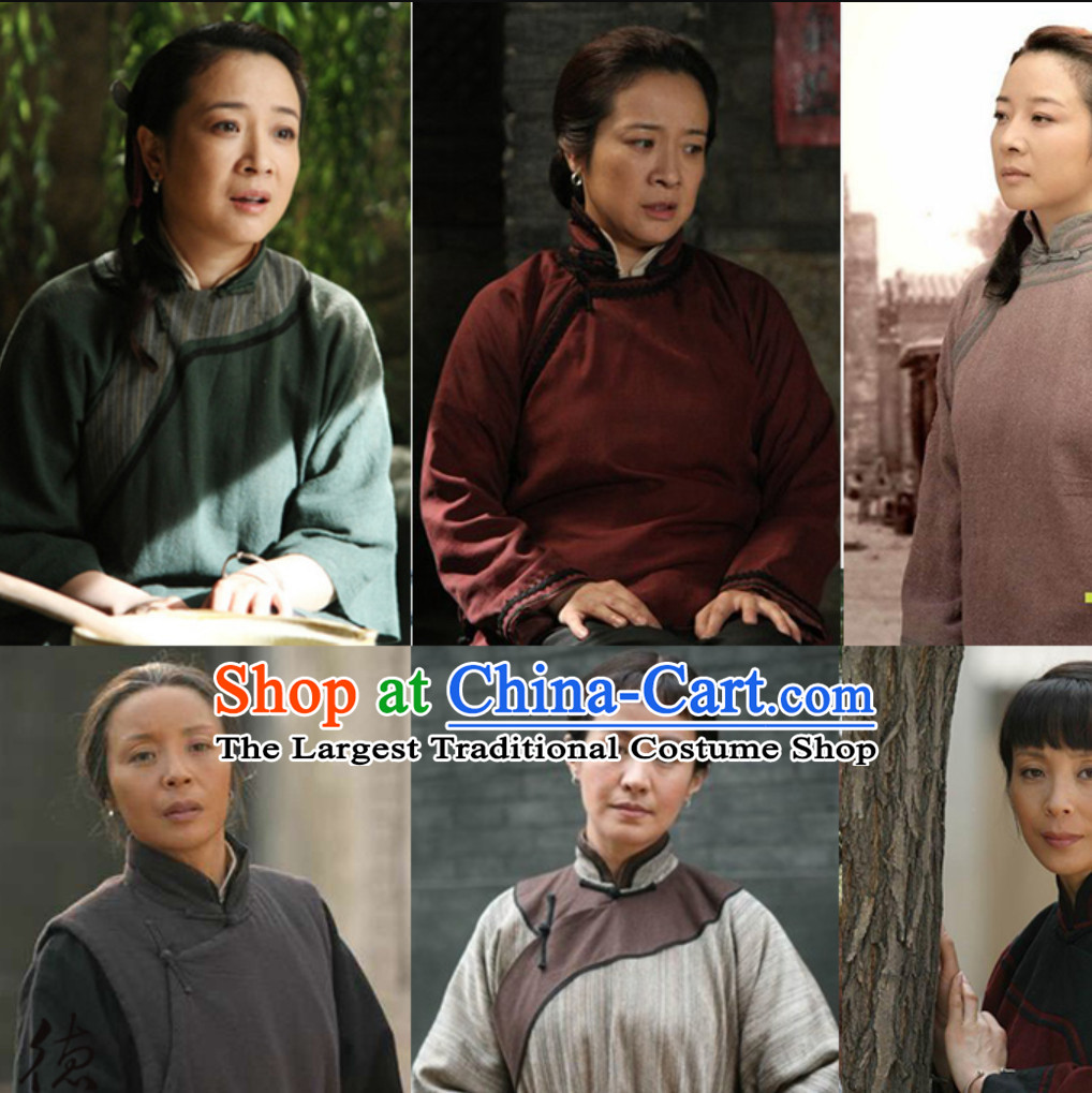 Traditional Chinese Minguo Period Poor People Costume Farmer Costumes Chinese Civilian Costumes for Women