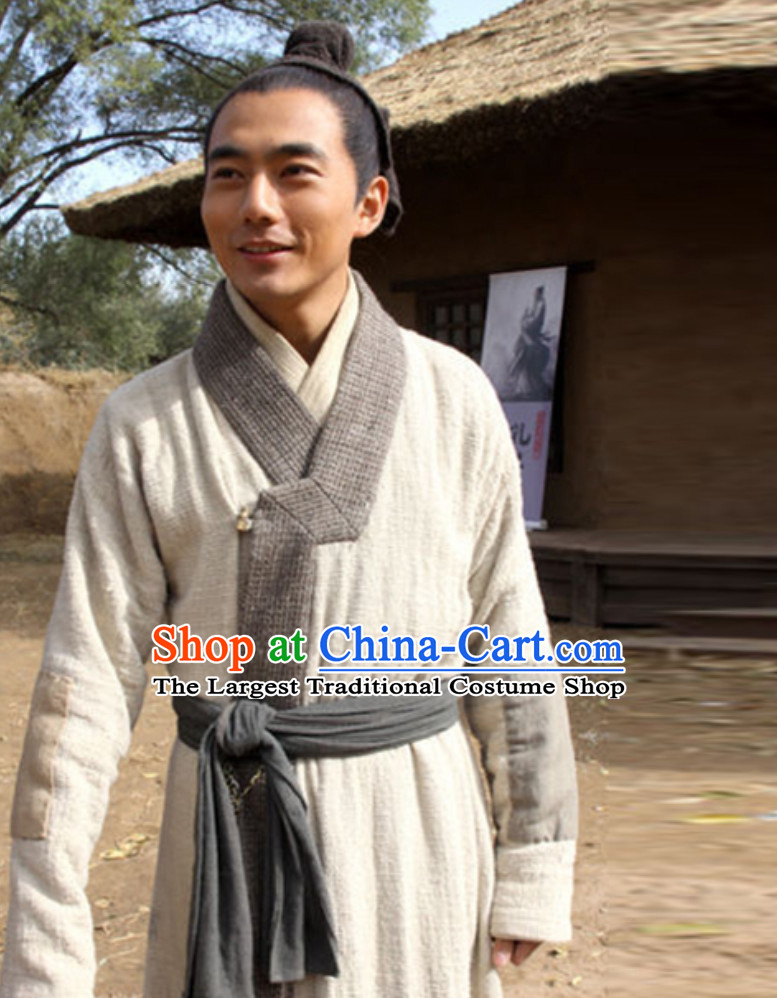 Asian Chinese Traditional China Male Civilian Costumes Common People Hanfu Costumes for Men