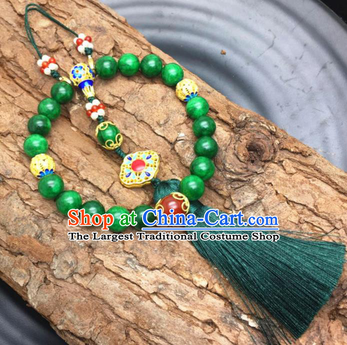 Chinese Traditional Hanfu Buddha Beads Breastpin Accessories Ancient Qing Dynasty Imperial Consort Brooch Pendant for Women