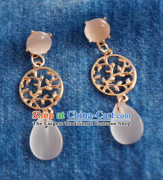 Chinese Traditional Hanfu Court Ear Accessories Ancient Ming Dynasty Princess Earrings for Women