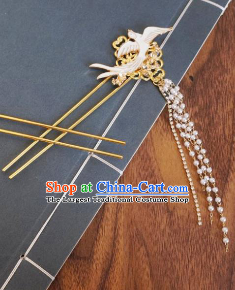 Chinese Ancient Princess Ceramic Pigeon Hairpins Traditional Hanfu Court Hair Accessories for Women