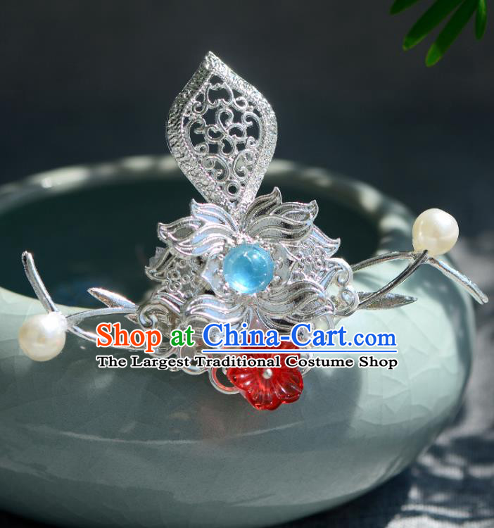 Chinese Ancient Tang Dynasty Palace Princess Hair Crown Hairpins Traditional Hanfu Court Hair Accessories for Women