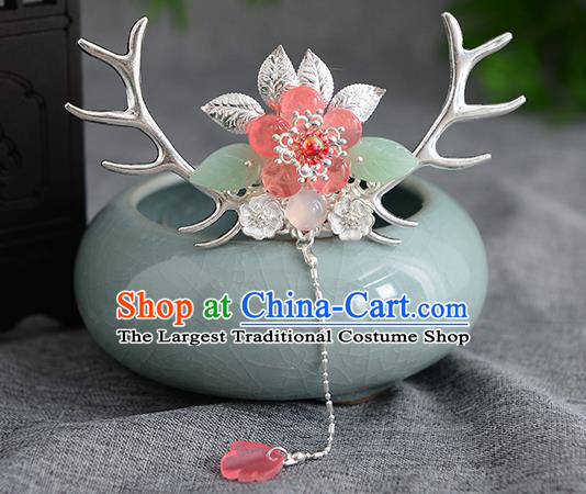 Chinese Ancient Tang Dynasty Palace Princess Antler Hairpins Traditional Hanfu Court Hair Accessories for Women