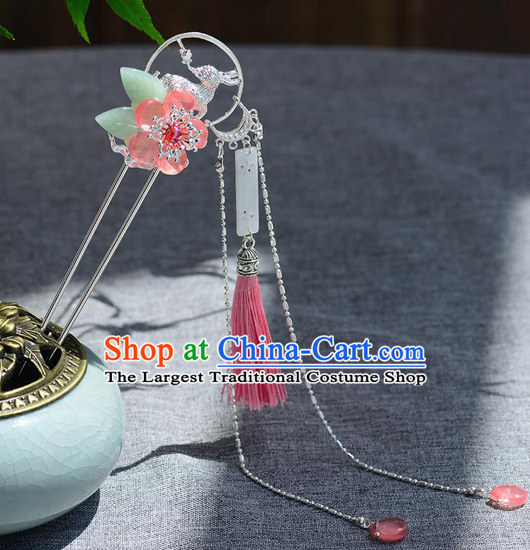 Chinese Ancient Tang Dynasty Palace Princess Rabbit Hairpins Traditional Hanfu Court Hair Accessories for Women