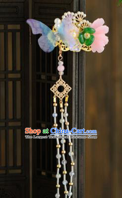 Chinese Ancient Tang Dynasty Princess Purple Butterfly Hair Claw Hairpins Traditional Hanfu Court Hair Accessories for Women