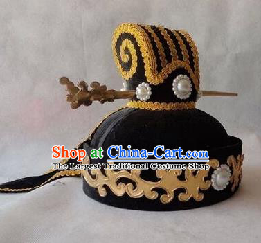 Chinese Traditional Handmade Qin Dynasty Hat Ancient Drama Minister Headwear for Men