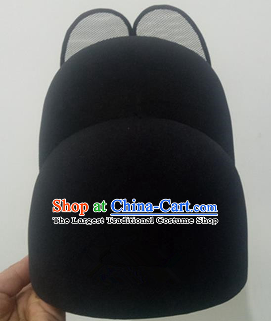 Chinese Traditional Handmade Ming Dynasty Officer Black Veil Hat Ancient Drama Bridegroom Headwear for Men