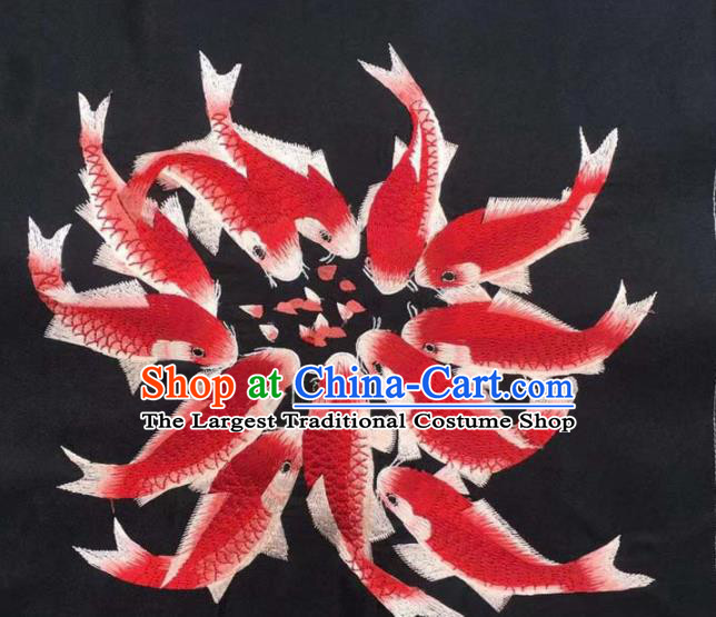 Chinese Traditional Embroidery Cloth Accessories National Embroidered Fishes Dress Patch