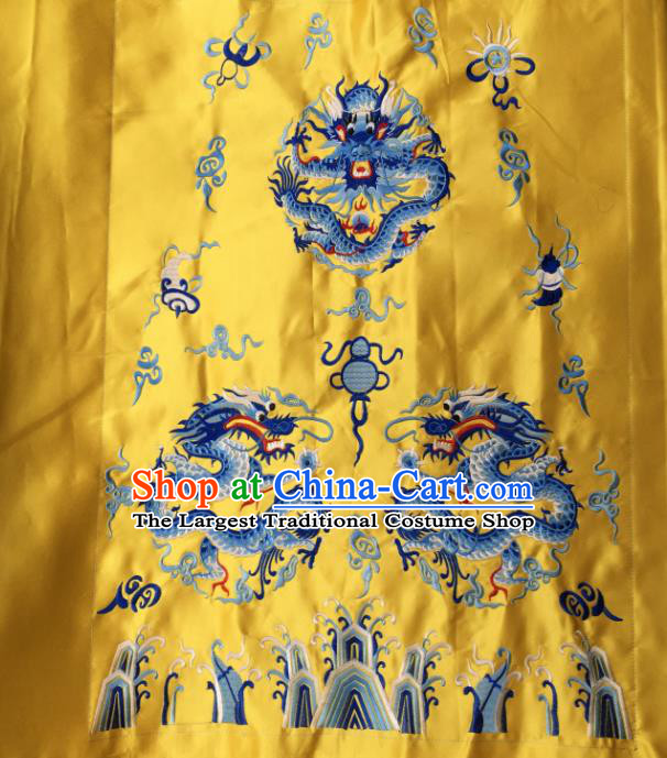 Chinese Traditional National Embroidered Dragons Golden Dress Patch Embroidery Cloth Accessories