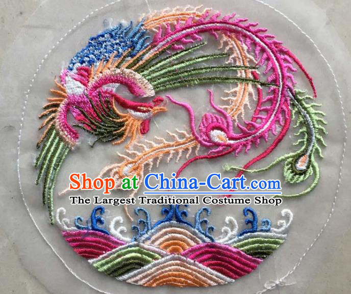 Chinese Traditional National Embroidered Phoenix Applique Dress Patch Embroidery Cloth Accessories