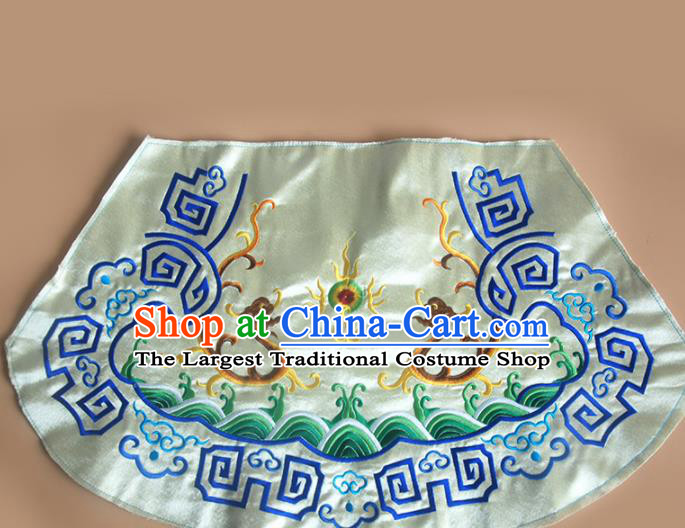 Chinese Traditional Embroidered Double Dragons Yellow Applique National Dress Patch Embroidery Cloth Accessories