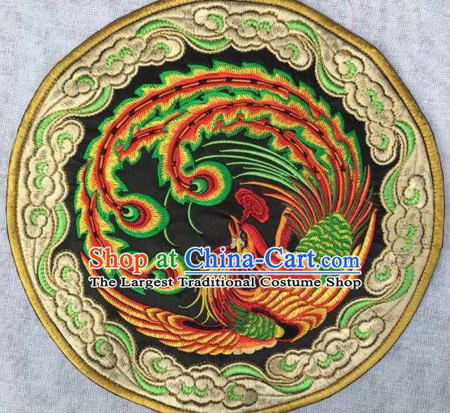 Chinese Traditional Embroidered Cloud Phoenix Applique National Dress Patch Embroidery Cloth Accessories