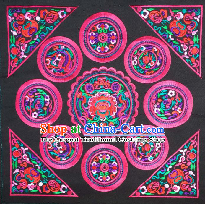 Chinese Traditional Embroidered Rosy Applique National Dress Patch Embroidery Cloth Accessories