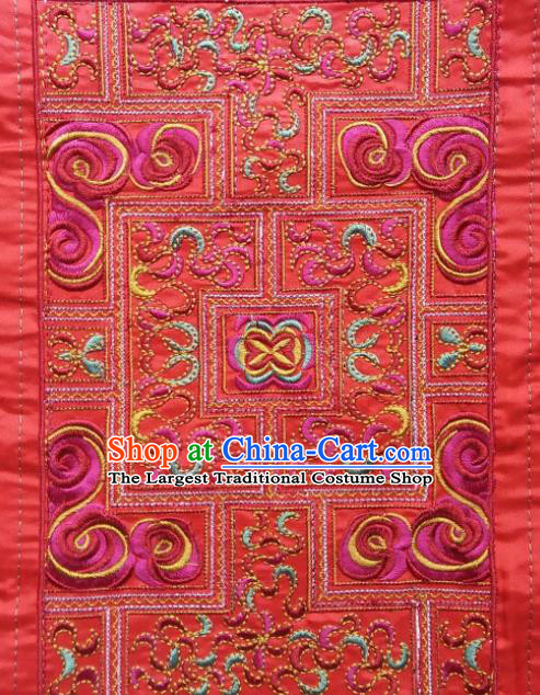 Chinese Traditional Embroidered Red Applique National Dress Patch Embroidery Cloth Accessories