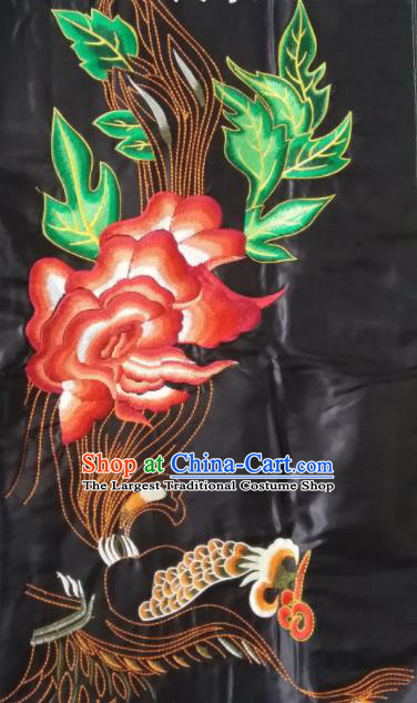 Chinese Traditional Embroidered Red Peony Applique National Dress Patch Embroidery Cloth Accessories