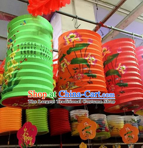 Chinese Traditional New Year Ink Painting Palace Lantern Handmade Paper Hanging Lantern Asian Ceiling Lanterns Ancient Lamp