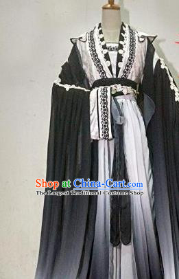 Chinese Traditional Cosplay Goddess Princess Black Costume Ancient Imperial Consort Hanfu Dress for Women