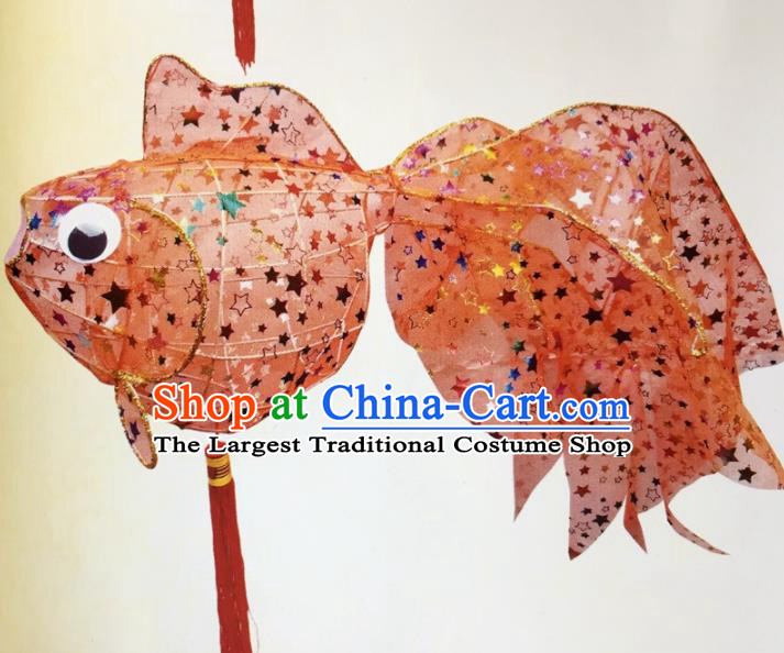 Chinese Traditional New Year Orange Paillette Palace Lantern Handmade Hanging Lantern Asian Ceiling Lanterns Ancient Lamp