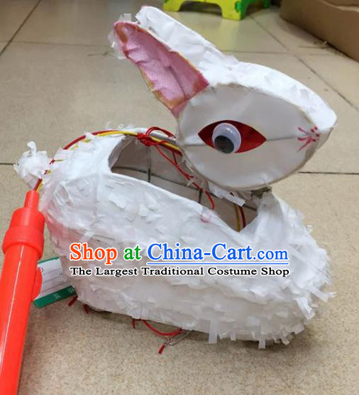 Chinese Traditional New Year White Rabbit Palace Lantern Handmade Hanging Lantern Asian Ceiling Lanterns Ancient Lamp