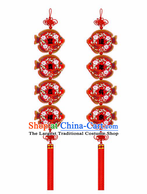 Chinese New Year Decoration Supplies China Traditional Spring Festival Wood Fish Pendant Items